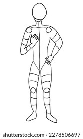 Imagen vectorial de ilustración de contorno de personas. Dibujo de imágenes con emoticono dibujado a mano. Icono de logotipo original simple a partir del dibujo de lápiz.