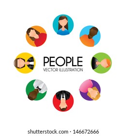 people over white background vector illustration
