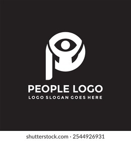 Personas P Letra logo Vector Imagen