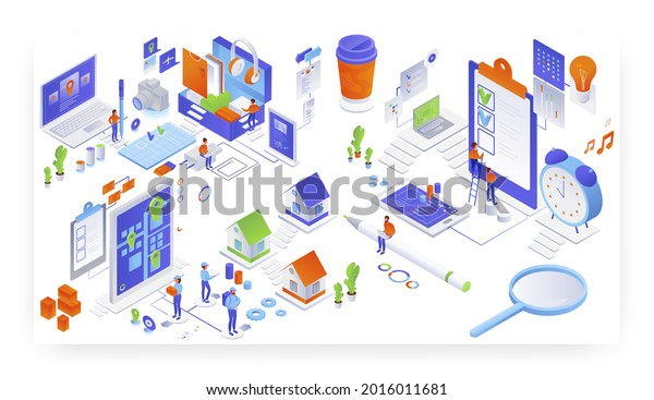 People Packing Cardboard Box Marking Checklist Stock Vector (Royalty ...