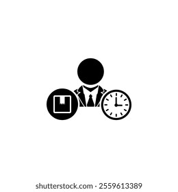 People packing time icon vector. Export import distribution icon vector