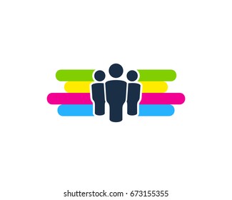 People Paint Icon Logo Design Element