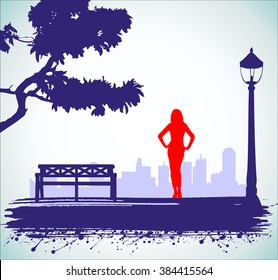 people in the park. 