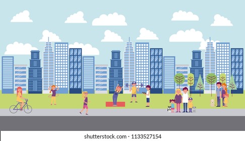 people park and city