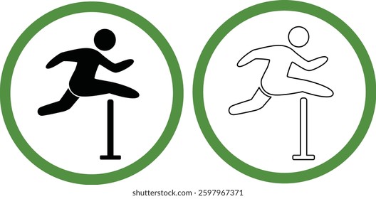 People are participating in an obstacle race icon