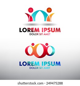 People Partnership Logo. Vector Illustration