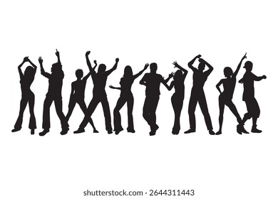 people party dancing silhouette vector file