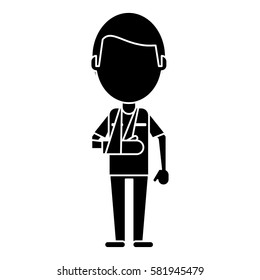 people patient broken arm pictogram