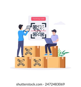 People paying with QR code in supermarket, clothing store and hardware store.