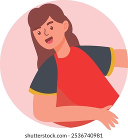 People Peeping Character on White Background. Vector Cartoon Graphic