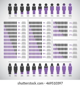 People Percentage Infographic Design Elements .
EPS10 Vector File.