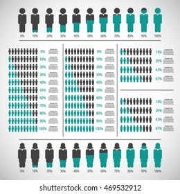 People percentage Infographic design elements .
EPS10 vector file.