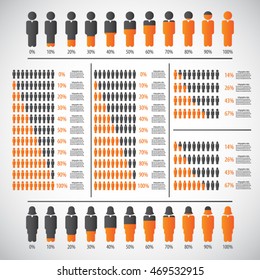 People Percentage Infographic Design Elements .
EPS10 Vector File.