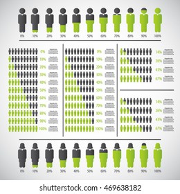 People Percentage Infographic Design Elements . EPS10 Vector File.