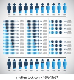 People Percentage Infographic Design Elements . EPS10 Vector File.