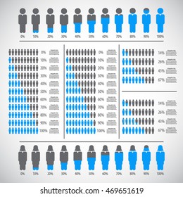 People Percentage Infographic Design Elements . EPS10 Vector File.