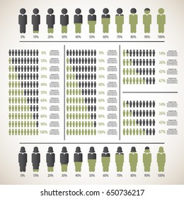 People Percentage Infographic Design Elements . EPS10 Vector File.