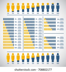 People percentage Infographic design elements . EPS10 vector file.