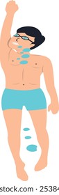 Ilustração da água do desempenho das pessoas. Caractere vetor isolado em estilo plano.
