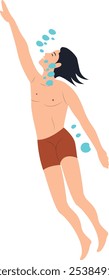 People Performance Water Illustration. Isolated Vector Character in Flat Style.