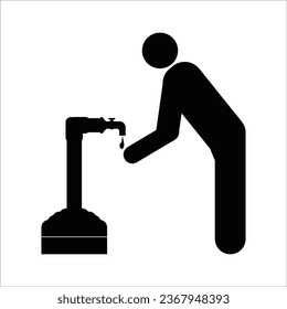 people performing ablution icon vector illustration logo design