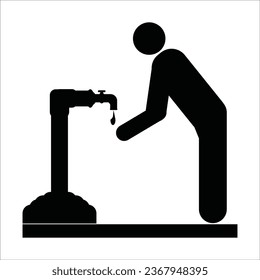 people performing ablution icon vector illustration logo design