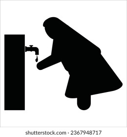 people performing ablution icon vector illustration logo design