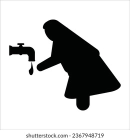 people performing ablution icon vector illustration logo design