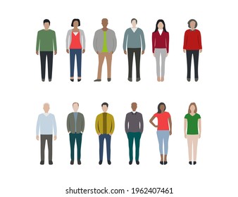 People, person flat style. Man, woman. Vector illustration.