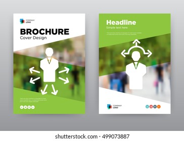 People Person Green Training Boss Program Minimalist Trend Business Corporate annual report brochure flyer design template stock vector, Leaflet abstract flat background, layout A4 size, EPS, 2016