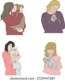 People and Pet flat illustration