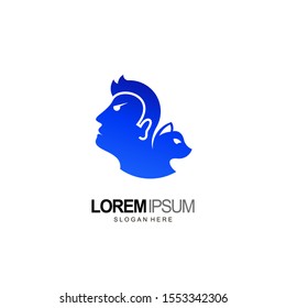 people and pet logo design