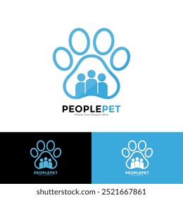 People pet paw logo vector design. This is suitable for training pet, business and pet lovers