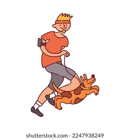 People and pets composition with care and playing symbols flat isolated vector illustration