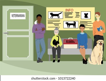 people with Pets in the veterinary clinic