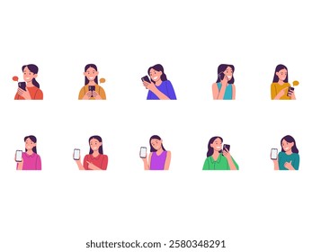 People With Phone Element Set