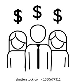 people pictogram saving money