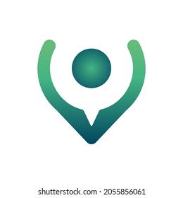 People Pin Abstract Elegant Logo Template for your company or business