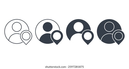 People pinpoint location icon. illustration vector