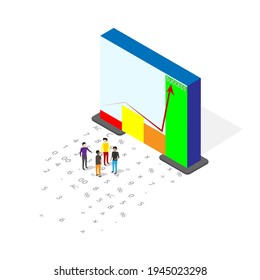 People plan work that leads to success. Growth chart to success. 