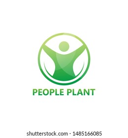People Plant Logo Template Design Vector, Emblem, Design Concept, Creative Symbol, Icon