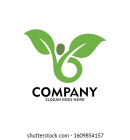 people plant logo template design- vector