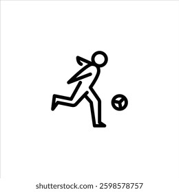 people play football outline icon. people play soccer illutration