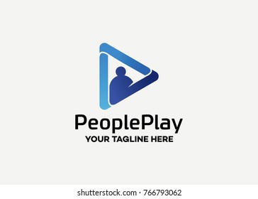People Play Logo Template Design Vector, Emblem, Design Concept, Creative Symbol, Icon