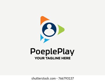 People Play Logo Template Design Vector, Emblem, Design Concept, Creative Symbol, Icon