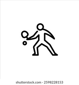 People play table tennis with outline style icon
