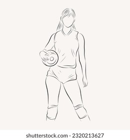 people play volleyball line art illustration