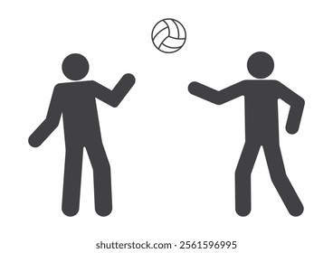 people players play volleyball game sport icon