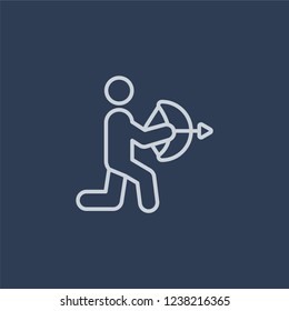 People playing Archery icon icon. Trendy flat vector line People playing Archery icon on dark blue background from Recreational games collection. 
