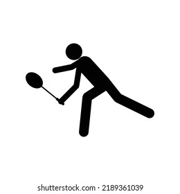 people playing badminton icon template